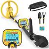 Generic Metal Detector Professionali, Metaldetector Portatile per Bambini, Bobina di Ricerca Impermeabile da 5, Display LCD, 5 modalità (Giallo)