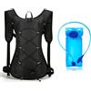 Vervevum Zaini idrici, Zaino da trekking leggero con sacca d'acqua da 2 litri per ciclismo, corsa, arrampicata, Nero, Zaini idrici