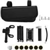 PRETYZOOM Kit Riparazione Bici Multifunzionale Leggero con Mini Pompa, Leve per Pneumatici e Kit Patch Nero per Riparazioni All'aperto Durante Le Uscite in Bicicletta