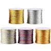 Bangbobi 5 Rotoli di Filato Glitterato in Poliestere, 0,4 mm x 50 m/Rotolo, 250 m Totali, Cordino per Gioielli, Collane e Braccialetti