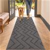 Biscpro Zerbini per Ingresso Interno,50x120cm Tappetino Antiscivolo Lavabile in Lavatrice,Zerbino d'Ingresso Polipropilene Assorbenti per Interno,Ingresso,Esterno,Corridoio,Balcone-Grigio