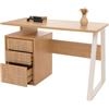 Mendler Scrivania HWC-O32, da ufficio, pc computer da lavoro, cassetto, legno melaminico, 77x118x58cm - olmo naturale