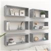 Goliraya Mensole Parete a Cubo 6 pz Grigio Cemento 60x15x23 cm in Truciolato,Mesole da Muro Design Moderne,Set Mensole da Parete,Cubi da Parete,Mensola per Camerette,Scaffale a Parete Scaffale a Muro