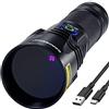 DARKBEAM UV Torcia 365nm Ultravioletta Luce Nera, Lampada di Wood Portatile, 20W Potente Blacklight Ricaricabile USB-C per Rilevare di urina animale domestico, perdite, minerale, B14