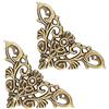 Marhynchus 12pcs stile antico Hollow parti di fissaggio fermo rondelle Shape gioielli album album Protector scatola di legno angolo arredamento accessorio hardware(Large)