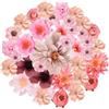 Zequech 35 fiori di plastica per artigianato, mini fiori decorativi in serie rosa, per bouquet da sposa, lavagna da parete, festa di nozze, casa, giardino, decorazione fai da te