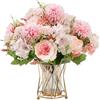 HNVNER Fiori Finti per Decorazioni 2 Bouquet, Rosa Peonie Fiori Artificiali Realistici di Seta per Casa Cucina Giardino Festa Matrimonio