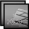 Americanflat Cornice Foto 20x20 cm Nere - Set di 2 Cornici 20x20 cm da Tavolo con Bordo Sottile e Vetro Resistente agli Urti - Portafoto con Ganci e Cavalletto Integrati per Pareti e Ripiani