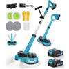 Yospinber Mocio Elettrico Cordless con 2 batterie da 2,0Ah, Lavapavimenti senza fili con Faro LED, 300 ML Serbatoio, lavapavimenti Mocio Lavapavimenti per Pavimenti in Legno Duro, Piastrelle e Laminato