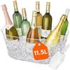 Lifewit Secchiello Ghiaccio Grande 11.5L, Porta Ghiaccio Portatile con Cucchiaio, Cestello Ghiaccio per Bottiglie in Plastica per Vino, Cocktail, Bevande, Birra, 42 × 28 × 16 cm, Set di 1