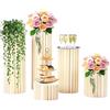 Yikmid Colonna decorativa per matrimonio, 5 pezzi, in cartone, da tavolo, pieghevole, con coperchio in acrilico, supporto per fiori, colonna decorativa per matrimoni, feste, giardino
