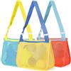 IHLOOTD 3 Pezzi Borsa da Spiaggia per Bambini, Borsa Rete Giochi Spiaggia, Borsa per Raccogliere Conchiglie per Spiaggia, Piscina, Campeggio, Viaggi (C)