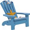 KESYOO Sedia da spiaggia in miniatura, piccola blu, design a stella marina, modello a sdraio in legno, per la decorazione della casa delle bambole, accessorio nautico compatto per l'ambiente
