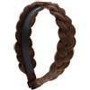 LOLIPPYY Cerchietto Chioma Donna Treccia Finta Marrone a Denti Antiscivolo