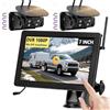 VASTEND Kit con 2 Telecamere Retromarcia Wireless Magnetiche e Solari, Monitor 7 Pollici 1080P, Batteria 9600mAh, Visione Notturna, per Auto, Camion, Rimorchio, Camper (VS-7C2)