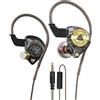 Yeabomy Ak3file, auricolari in-ear cablati per gaming, bassi profondi, cuffie in-ear HiFi con driver dinamico 1DD da 10 mm, cavo rimovibile IEM per musica, videogiochi, videochiamate (nero)