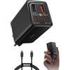 Baseus 65W Caricatore USB C GaN 6 Tech, Caricabatterie USB, Alimentatore Compatibile con MacBook Air/Pro, Surface, iPhone 15/14/13, iPad, Samsung Galaxy S23 Ultra/S23+/S22, Pixel, Nero