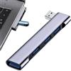 Generic Hub USB a 4 porte - Adattatore multiporta per trasferimento dati USB 3.0 ad alta velocità, splitter hub USB tipo C compatto per laptop | Espansore USB veloce per computer, hub multiporta leggero