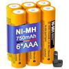 BENNTOP 6 batterie NI-MH AAA ricaricabili 750 mAh 1,2 V HHR-70AAAB AAA per telefoni Panasonic Gigaset BT senza fili