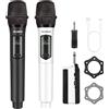 Microfono Wireless,Microfoni Karaoke a 2.4 Ghz,Microphone Portatile Professional