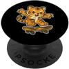 tiger skate fierce cub cartoon animal Cartone animato retrò cucciolo di tigre skateboard PopSockets PopGrip Adesivo
