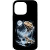 Vintage 90s Moon Beardie Pogona Lover Custodia per iPhone 14 Pro Max Drago barbuto che ulula alla lucertola retrò degli anni '90