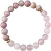 Generisch Bracciale di perle rodonite in quarzo rosa, 8 mm, stile boho vintage