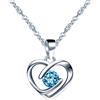 Yumilok-Collana con ciondolo da donna S925 in argento sterling semplice cuore vuoto amore zircone orecchini a bottone in argento sterling con combinazione di ciondoli set moderno e bello(blu)