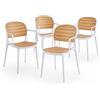 Shally Dogan Set 4 Sedie Impilabili in Polipropilene con Braccioli e Schienale 52x55.5x82 cm