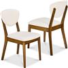 Shally Dogan Set 2 Sedie da Pranzo in Legno Scuro Rivestimento in Tessuto Crema 52x47x84 cm