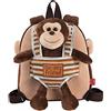 PERLETTI Zainetto Peluche Scimmietta Marrone da Bambino 3 4 5 Anni - Borsa Zaino Bimbo per Scuola Asilo Viaggi - Cartella Scolastica Double Face Morbida - 22x25x3 cm (Scimmia)