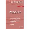 Les Editions Du Cenacle Paroles: Fiche de lecture