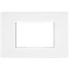 Mapam placca tecnopolimero spazzolato bianca 4 posti compatibile Matix - JOY-P5004SP-BI