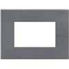 Mapam placca tecnopolimero spazzolato grigio 3 posti compatibile Matix - JOY-P5003SP-GR