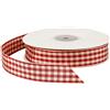 Creativ Company Nastro a scacchi rosso antico bianco, 25 m