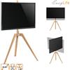 EasyLife - STAFFELEI Supporto TV in legno a treppiede da 45 a 65 pollici, girevole e regolabile in altezza - VESA fino a 400x400 (bianco/faggio)