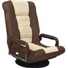 Northio Sedia da terra regolabile a 6 posizioni con base girevole 61-87 x 55 x 75 cm Entrambi + Marrone