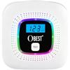 OBEST Rilevatore di monossido di carbonio, con display digitale e funzionamento a batteria sostituibile, rilevatore di CO, con pulsante di test e spia di stato a LED
