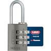 ABUS Lucchetto a Combinazione 145/20 Titanium - Serratura per Valigie, Armadietti e altro - Corpo in Alluminio - Codice Numerico Regolabile - Livello di Sicurezza 3