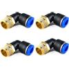 Xiciki 4 pezzi 6 mm 1/8 90° pneumatico raccordo a innesto, attacco ad aria compressa, filettatura esterna dritta, push to connect, raccordi a innesto pneumatico, connettore rapido