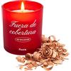 Fisura Candela profumata originale Fuera de cobertura in bicchiere, candela di soia profumata essenza di legno, con confezione regalo, durata 40 ore, 470 g, regalo originale