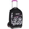 Seven Trolley Scuola Jack 8 Ruote PLUMPY LINE GIRL, Nero, 34 L, Scomponibile, 3 in 1, Tasche multifunzione, Cross-over System, Barra telescopica, Scuola elementare e media, Bambina, Ragazza