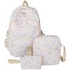 YZBBSH Set di 3 zaini con fiocco per ragazze, zaino preppy e borsa a tracolla, zaino in nylon kawaii, borse leggere per la scuola per ragazze adolescenti, dalla primaria al college, Blu