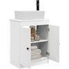 vidaXL Mobile da bagno con lavabo Bianco 54 x 35 x 83 cm, Mobile bagno moderno, elegante, compatto, legno ingegnerizzato, pratico sotto il lavandino, stile minimalista