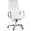HJH Office 600922 Poltrona Girevole VILLA 20 Pelle, Sedia da Ufficio con Schienale alto, Comoda, Regolabile in Altezza, Bianco Crema