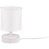 Trio Reality Lighting Lampada da comodino Marie mini in tessuto e ceramica lavorata bianca 1XE14 R50980101/15