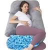 TaiBest Cuscino per gravidanza a forma di U per tutto il Grigio Memory foam