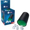 Noris Tazza cubo con 6 cubi - Accessori da gioco classici per bambini e adulti - Tazza e dadi in plastica - Adatto per giochi di dadi, giochi da tavolo, feste e serate di gioco