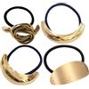 Generisch Elastici per capelli in metallo - 4 corde elastiche geometriche per capelli, dorati alla moda | Supporto decorativo per coda di cavallo, eleganti fasce per capelli da donna