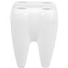 Generic Portaspazzolino da denti portaspazzolino da denti a forma di dente a 4 fori, porta spazzolino creativo